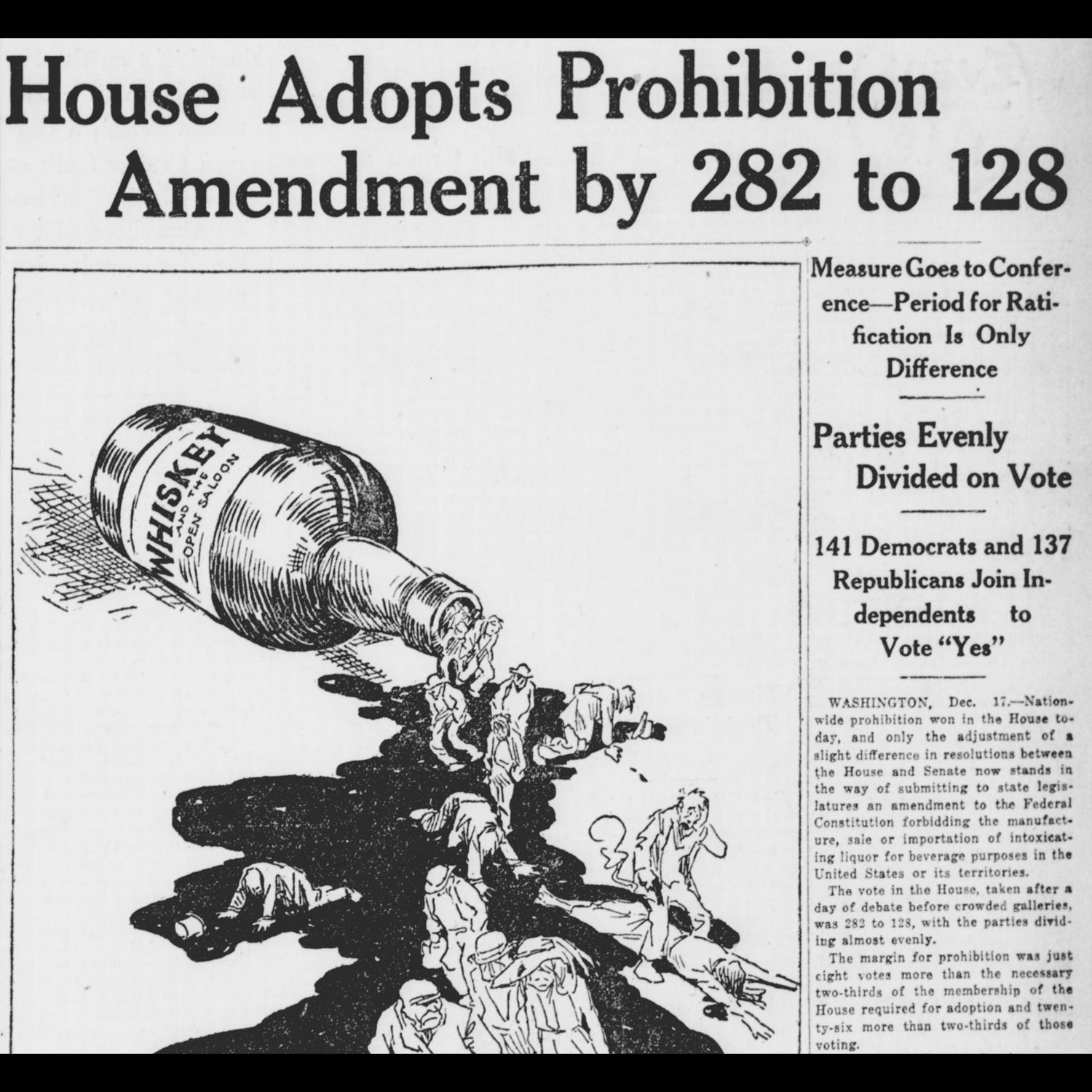 Prohibition dried out America from 1920 to 1933.