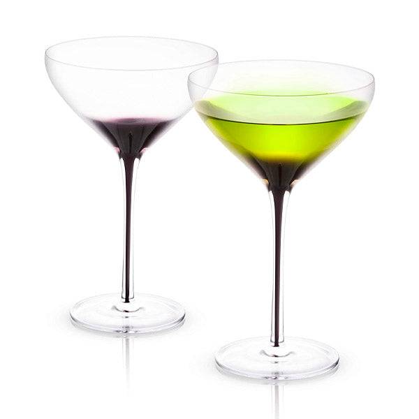 Buy DIAMANTE Black Martini Glasses Pair of Black Crystal Martini Online in  India 