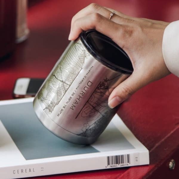 Durham NC Map Insulated Cup - Durham DistilleryJACE.design