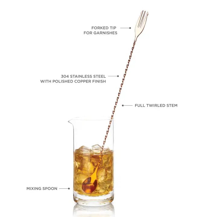 Viski Summit™ Copper Trident Barspoon - Durham DistilleryViski