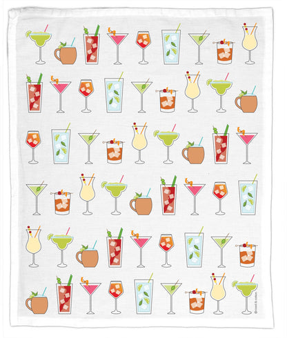 Classic Cocktails, Organic Cotton Tea Towel