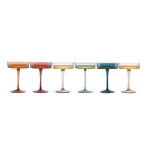 Art Deco Ribbed Pastel Coupe, & Cocktail Glasses - 6 Set - Durham DistilleryCocktail GlasswareThe Wine Savant / Khen Glassware