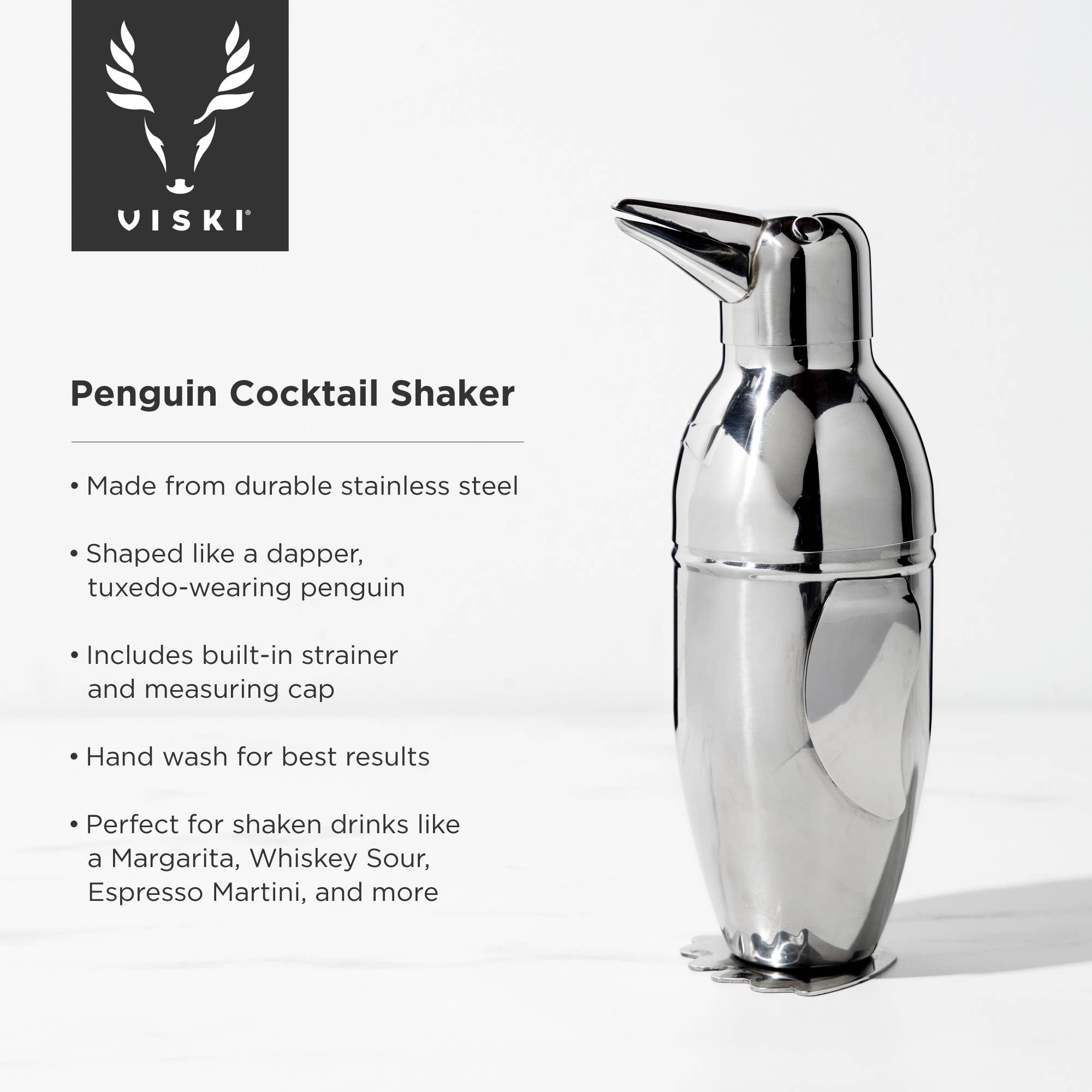 Irving™ Stainless Steel Penguin Cocktail Shaker - Durham DistilleryCocktail Shakers &amp; ToolsViski