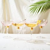 Pallo Tinted Colored Coupe Art Deco Glasses | Set of 4 | 8oz - Durham DistilleryCocktail GlasswareThe Wine Savant / Khen Glassware