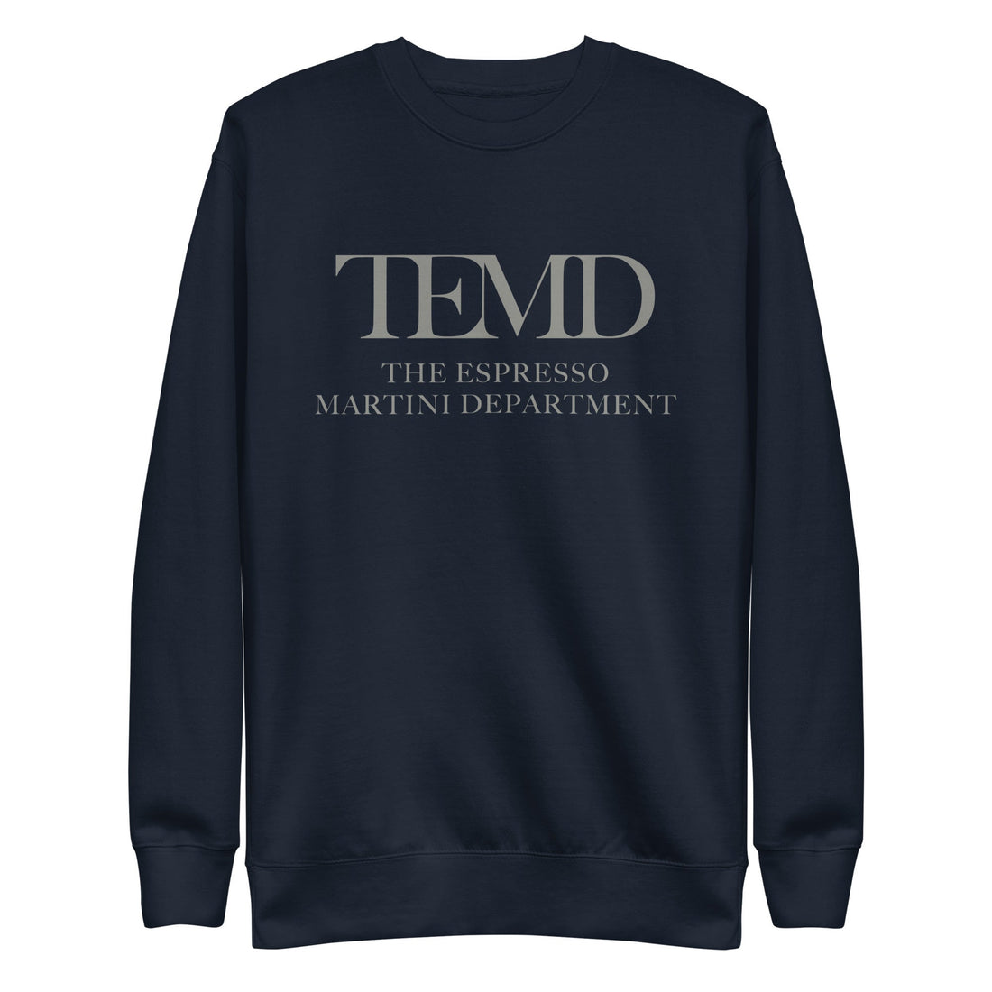 TEMD: The Espresso Martini Department Long Sleeve T-Shirt: Navy - Durham DistilleryApparelDurham Distillery