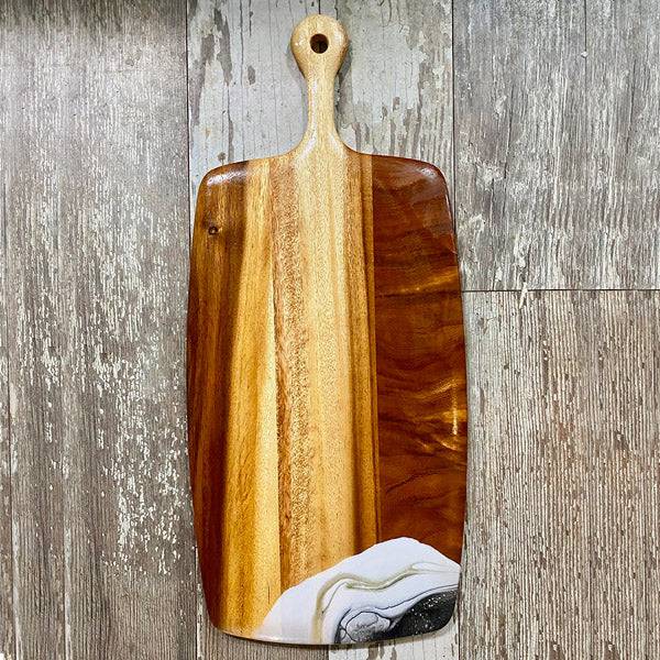 Custom Art Wood Cheese &amp; Charcuterie Handled Board - Durham DistilleryShop for Pickup