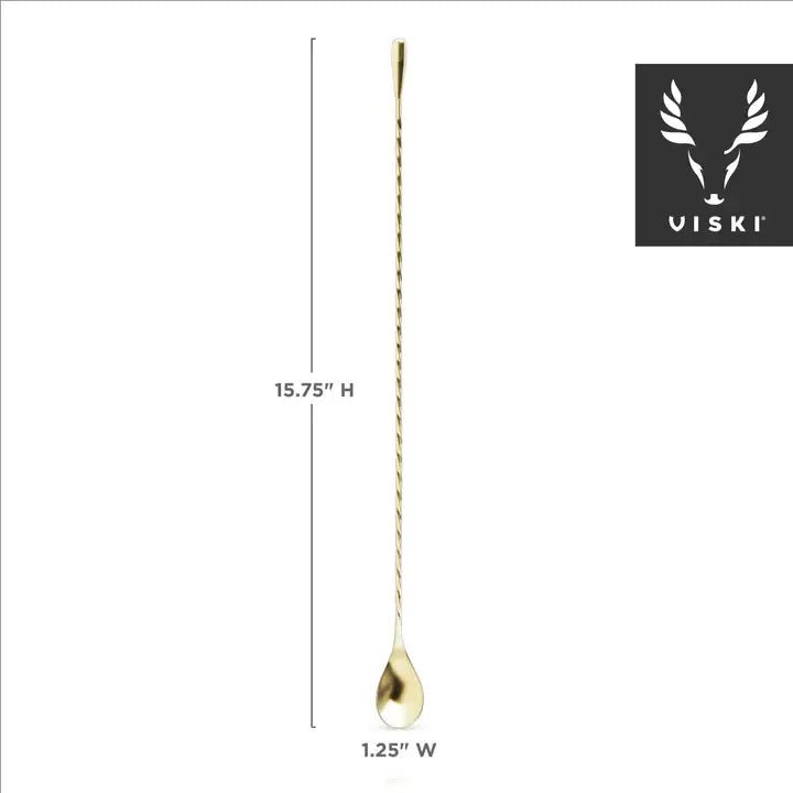 Viski 40 cm Gold Weighted Barspoon - Durham DistilleryViski